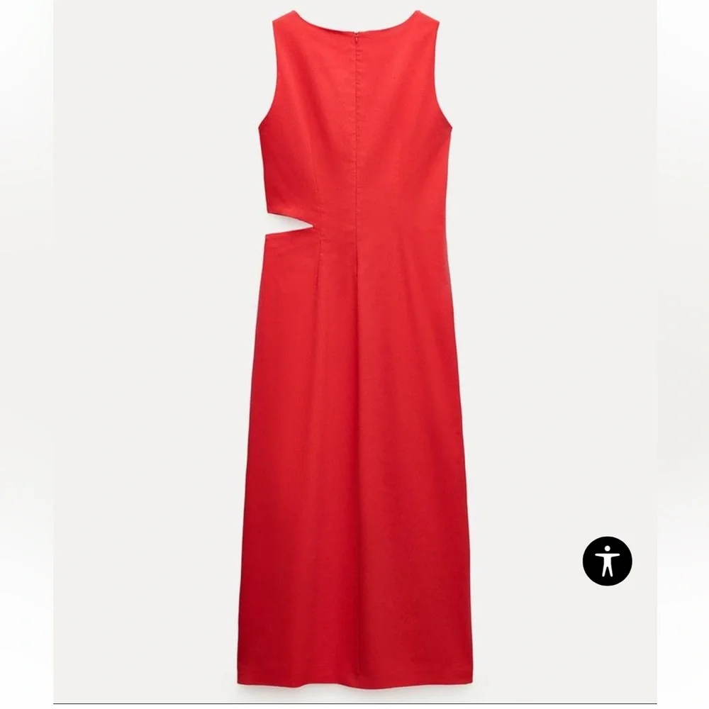 Zara Red Asymmetrical Dress - Picture 6 of 9